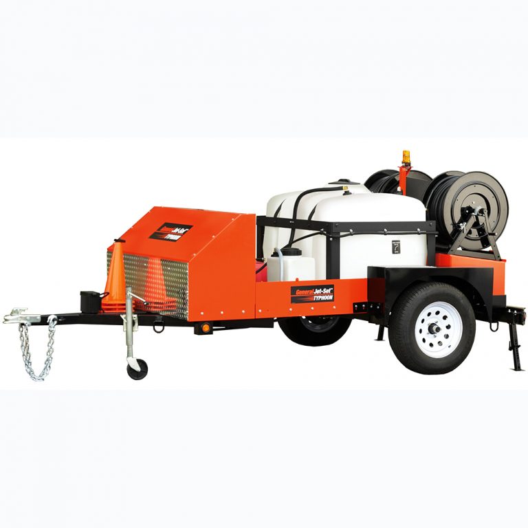 Sewer flusher on trailer, Honda, 690 hp, 176 bar, 50 l/min (General Pipe Cleaners, USA)